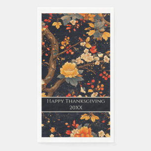 Elegant Fall Chinoiserie Paper Plate Napkin