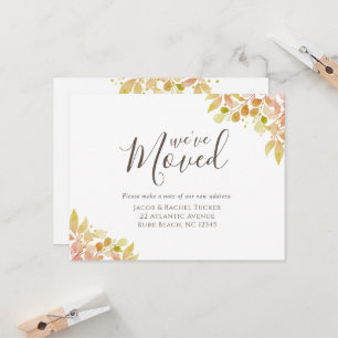 Elegant Fall Colours Eucalyptus Moving Announcemen