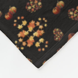 Elegant Fall Dachshund Pattern: Autumn Blooms Fleece Blanket