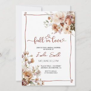 Elegant Fall Floral Autumn Bridal shower Invitation
