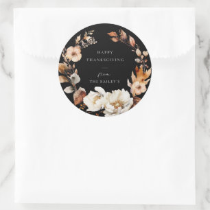 Elegant Fall Floral  Classic Round Sticker
