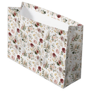 Elegant Fall Floral Gift Bag for Bridal Shower 