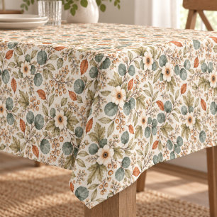 Elegant Fall Floral Greenery Pattern Tablecloth
