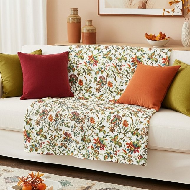 Elegant fall floral pattern  fleece blanket (Creator Uploaded)