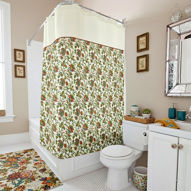 Elegant fall floral pattern  shower curtain (Creator Uploaded)