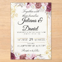 Elegant Fall Floral Pumpkin Wedding Invitation Car