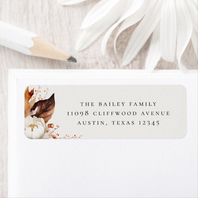 Elegant Fall Floral Return Address (Insitu)