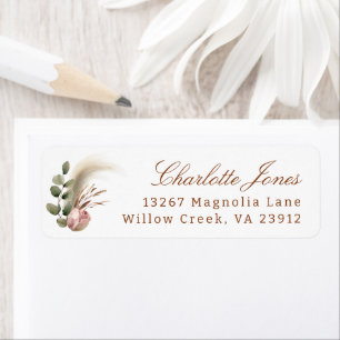 Elegant Fall Floral Return Address Label