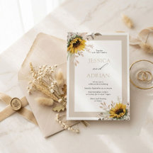 Elegant Fall Floral Rustic Wedding Invite