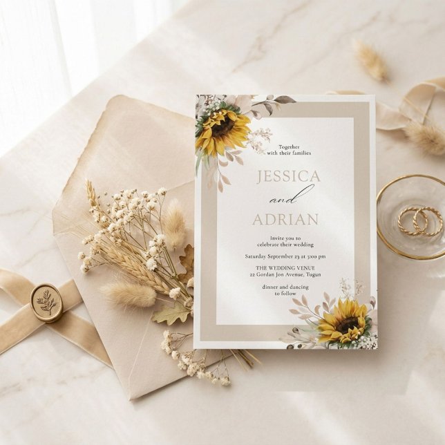 Elegant Fall Floral Rustic Wedding Invite (Creator Uploaded)