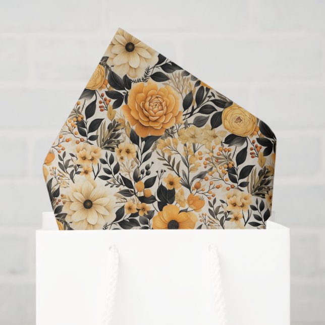 Elegant Fall Floral Tissue Paper (Gift Bag)
