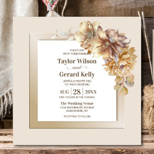 Elegant Fall Floral Wedding Invitation