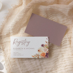 Elegant Fall Floral Wedding Registry Card
