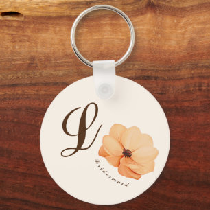 Elegant Fall flowers Wedding Bridesmaid Gifts Keychain