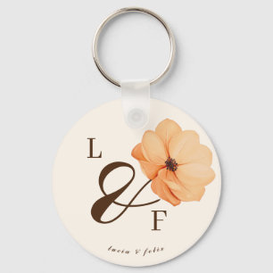 Elegant Fall flowers Wedding Thank You Keychain