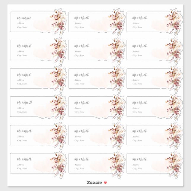 Elegant Fall Foliage Eucalyptus Guest Address  (Sheet)