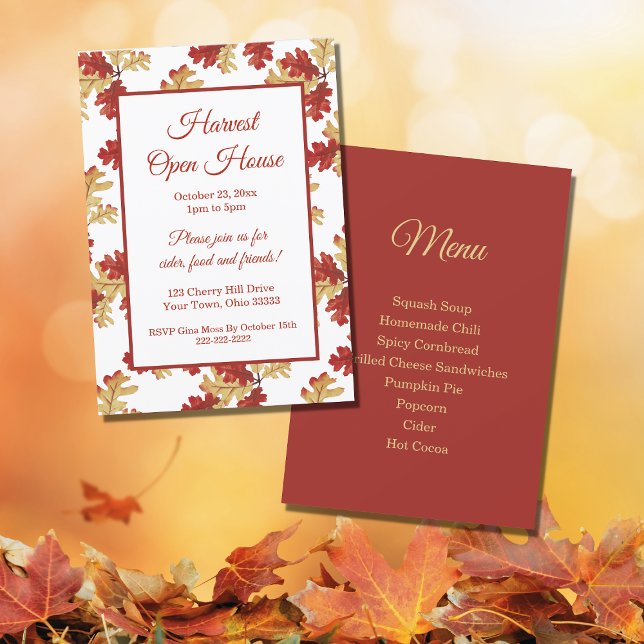 Elegant Fall Foliage Harvest Leaves Open House  Invitation (Creator Uploaded)