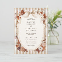 Elegant Fall Gingham Autumn Wedding