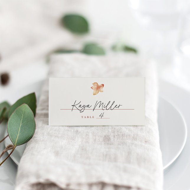 Elegant Fall Leaf Place Card (Creator Uploaded)