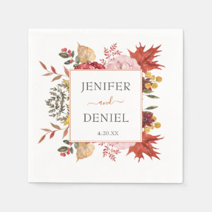 Elegant Fall Leaves Autumn Wedding  Napkin