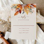 Elegant Fall Leaves Autumn Wedding RSVP Card<br><div class="desc">Elegant Fall Leaves Autumn Wedding RSVP Card features a beautiful bouquet of autumn leaves in rust,  yellow,  gold,  mustard,  brown and purple.</div>