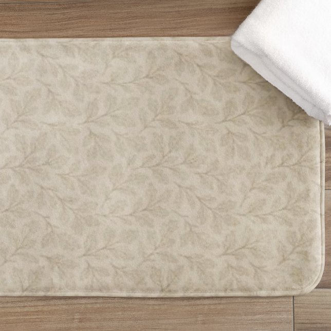 Elegant Fall Leaves | Boho Minimalist Farmhouse Bath Mat (Creator Uploaded)