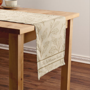 Elegant Fall Leaves   Custom Minimalist Farmhouse Long Table Runner
