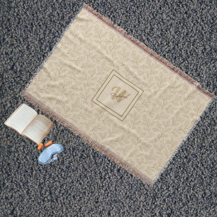 Elegant Fall Leaves   Custom Minimalist Farmhouse Throw Blanket