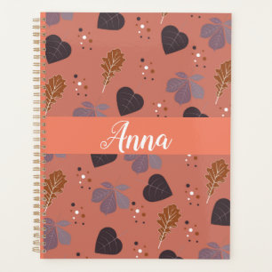 Elegant Fall Leaves Personalized Notebook Planner