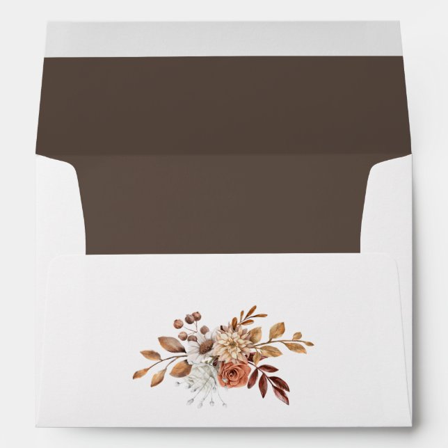 Elegant Fall Leaves Return Address  Envelope (Back (Bottom))