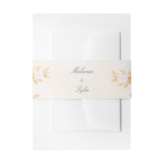 Elegant Fall Leaves Wedding Belly Band Invitation Belly Band