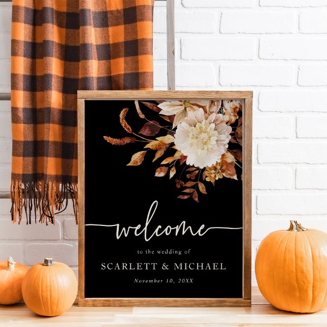 Elegant Fall Leaves Wedding Poster (Elegant Fall Leaves Wedding Poster
)