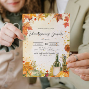 Elegant Fall Mood and Hues Thanksgiving Dinner Invitation