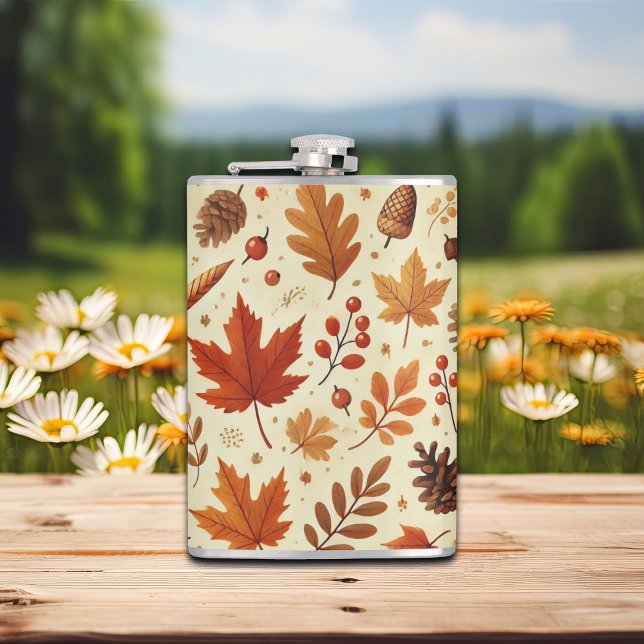 Elegant Fall Pattern Hip Flask (Creator Uploaded)