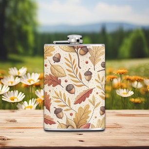 Elegant Fall Pattern Hip Flask