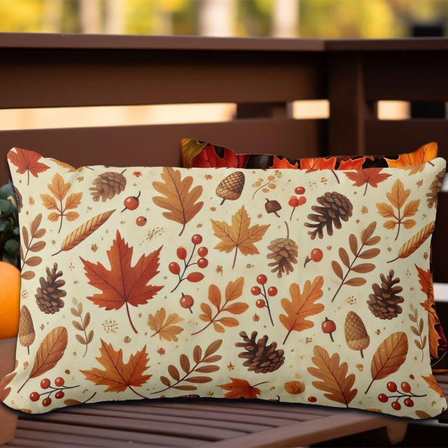 Elegant Fall Pattern Lumbar Pillow (Creator Uploaded)