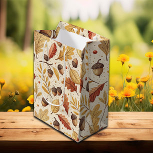 Elegant Fall Pattern Medium Gift Bag
