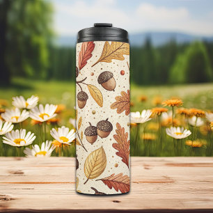 Elegant Fall Pattern Thermal Tumbler