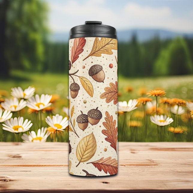 Elegant Fall Pattern Thermal Tumbler (Creator Uploaded)