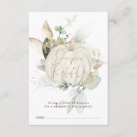 Elegant Fall Pumpkin Greenery Gold Diaper Raffle