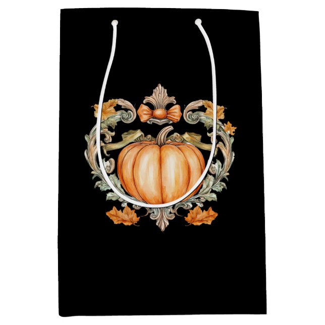 Elegant Fall Pumpkin  Medium Gift Bag (Front)