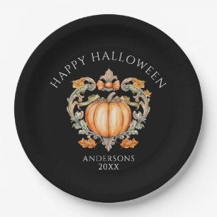 Elegant Fall Pumpkin  Paper Plate