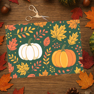 Elegant Fall Pumpkin Patch and Autumn Leaves Tissue Paper