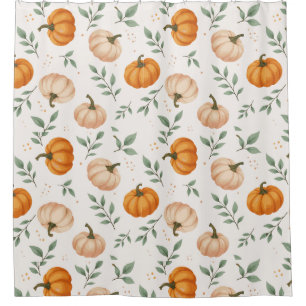  Elegant Fall Pumpkins Leaves Watercolor Pattern