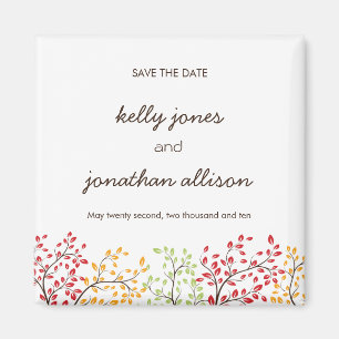 Elegant Fall Save the Date Wedding Magnet