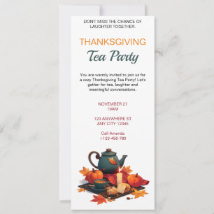 Elegant Fall Tea Party Invitation