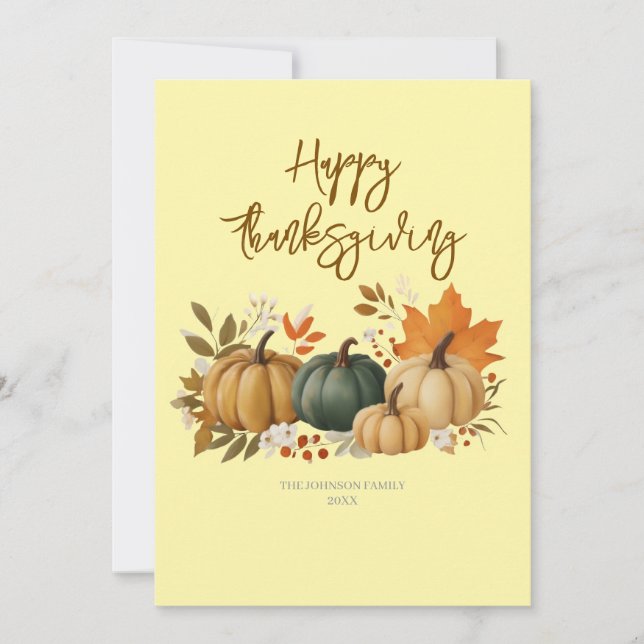 Elegant Fall Thanksgiving Card (Front)
