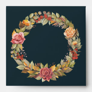 Elegant Fall/Thanksgiving Wreath Return Address Envelope