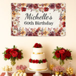 Elegant Fall Watercolor Floral 60th Birthday Banner<br><div class="desc">Celebrate in style with this elegant fall-themed birthday banner, featuring rich burgundy, gold, cream, and rust florals. The sophisticated design works beautifully for milestone birthdays, whether you're celebrating a 30th, 40th, 50th, 60th, 70th, or any age. Fully editable text allows you to personalize the name and age to fit your...</div>