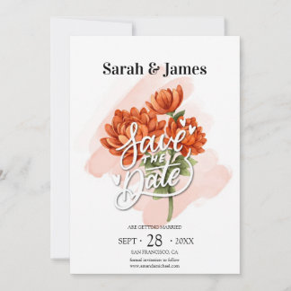 Elegant Fall wedding invitation with Floral Design